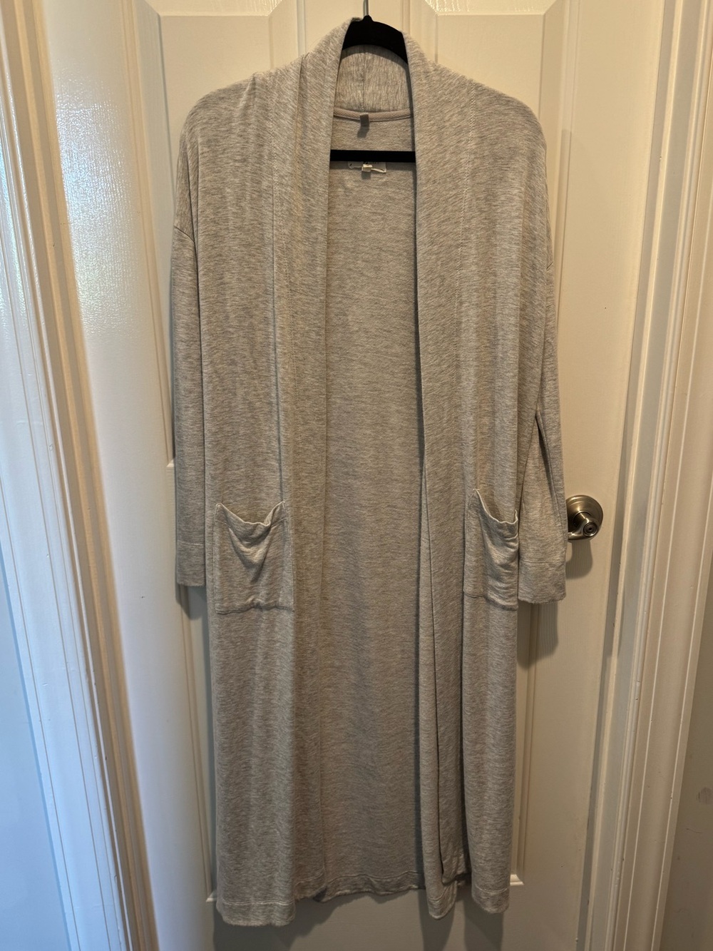 Lou & Grey Light Heather Gray Knit Maxi Cardigan Size XS